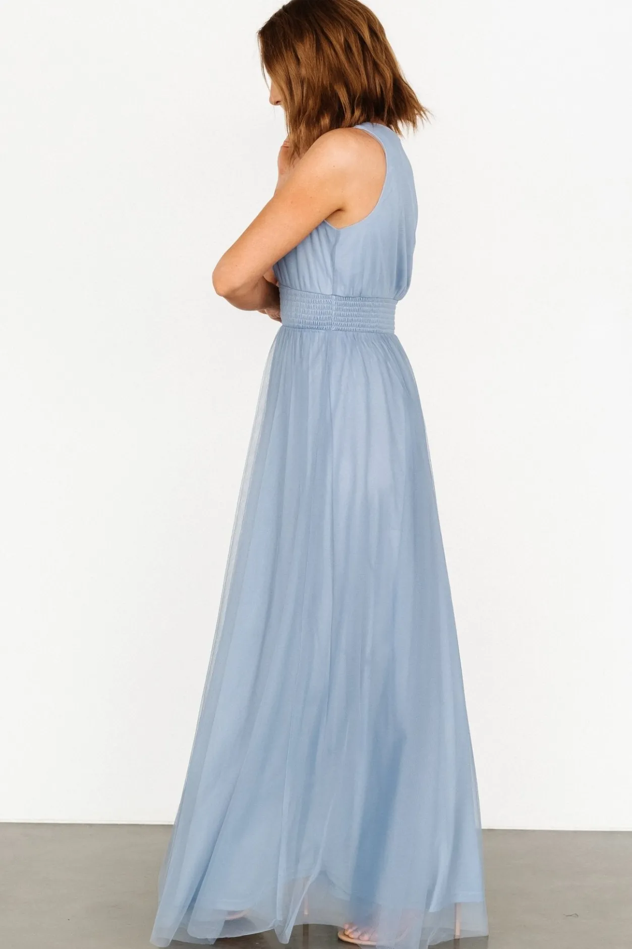 Clearance Baltic Born Kamila Tulle Maxi Dress | Whisper Blue WhisperBlue