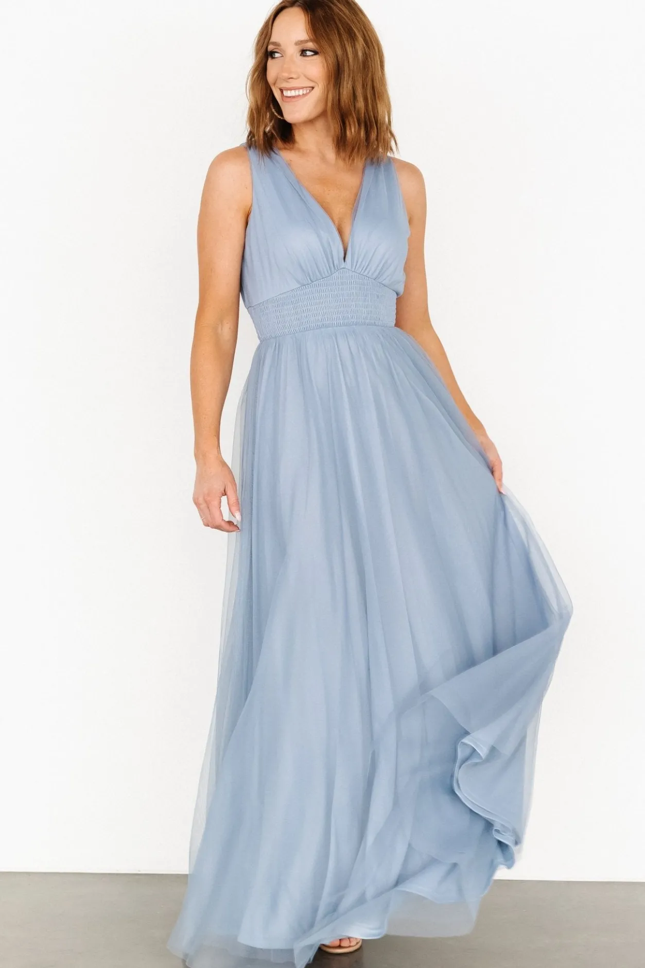 Clearance Baltic Born Kamila Tulle Maxi Dress | Whisper Blue WhisperBlue