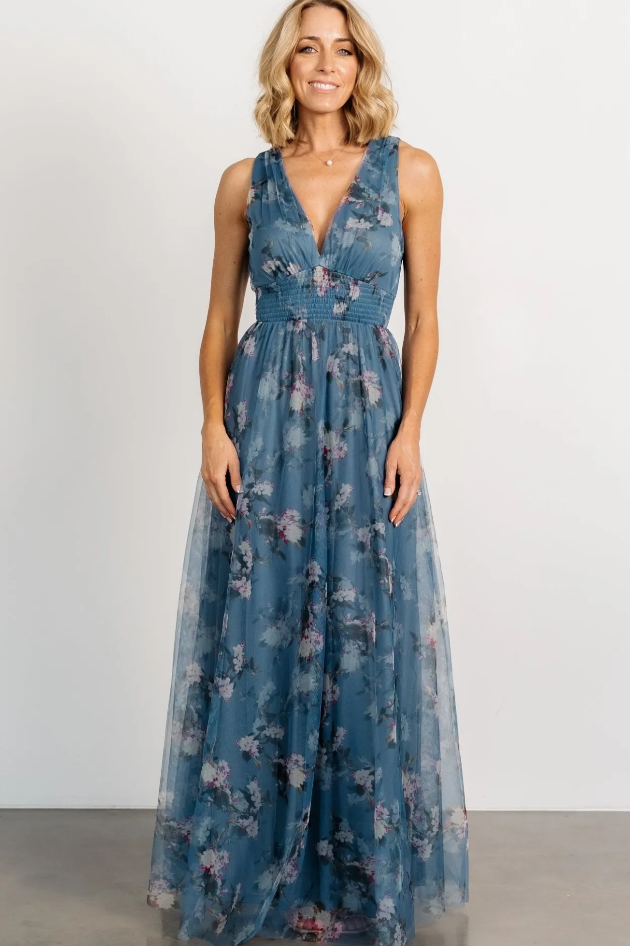 Discount Baltic Born Kamila Tulle Maxi Dress | Blue Multi Floral BlueMultiFloral