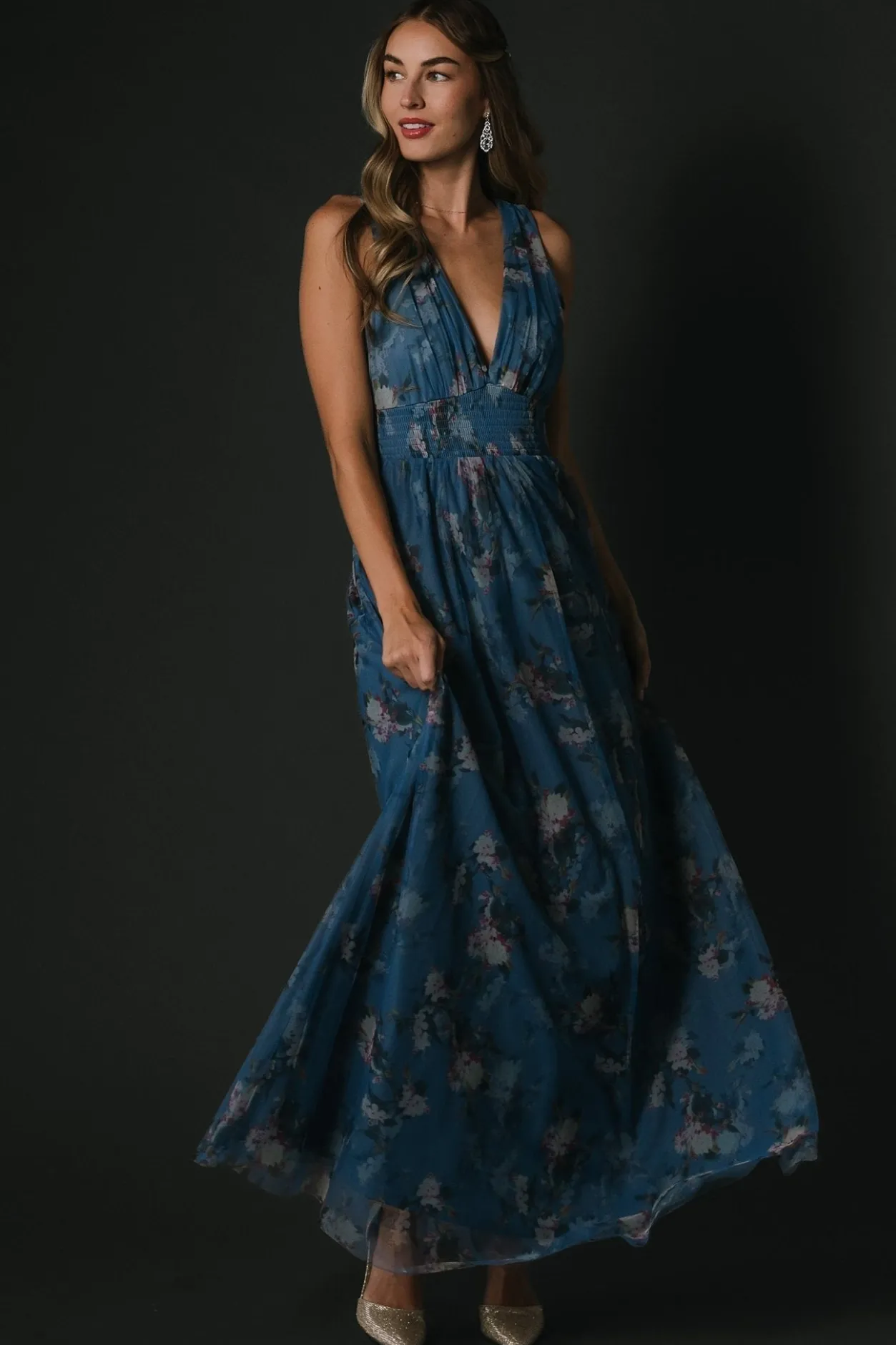 Discount Baltic Born Kamila Tulle Maxi Dress | Blue Multi Floral BlueMultiFloral