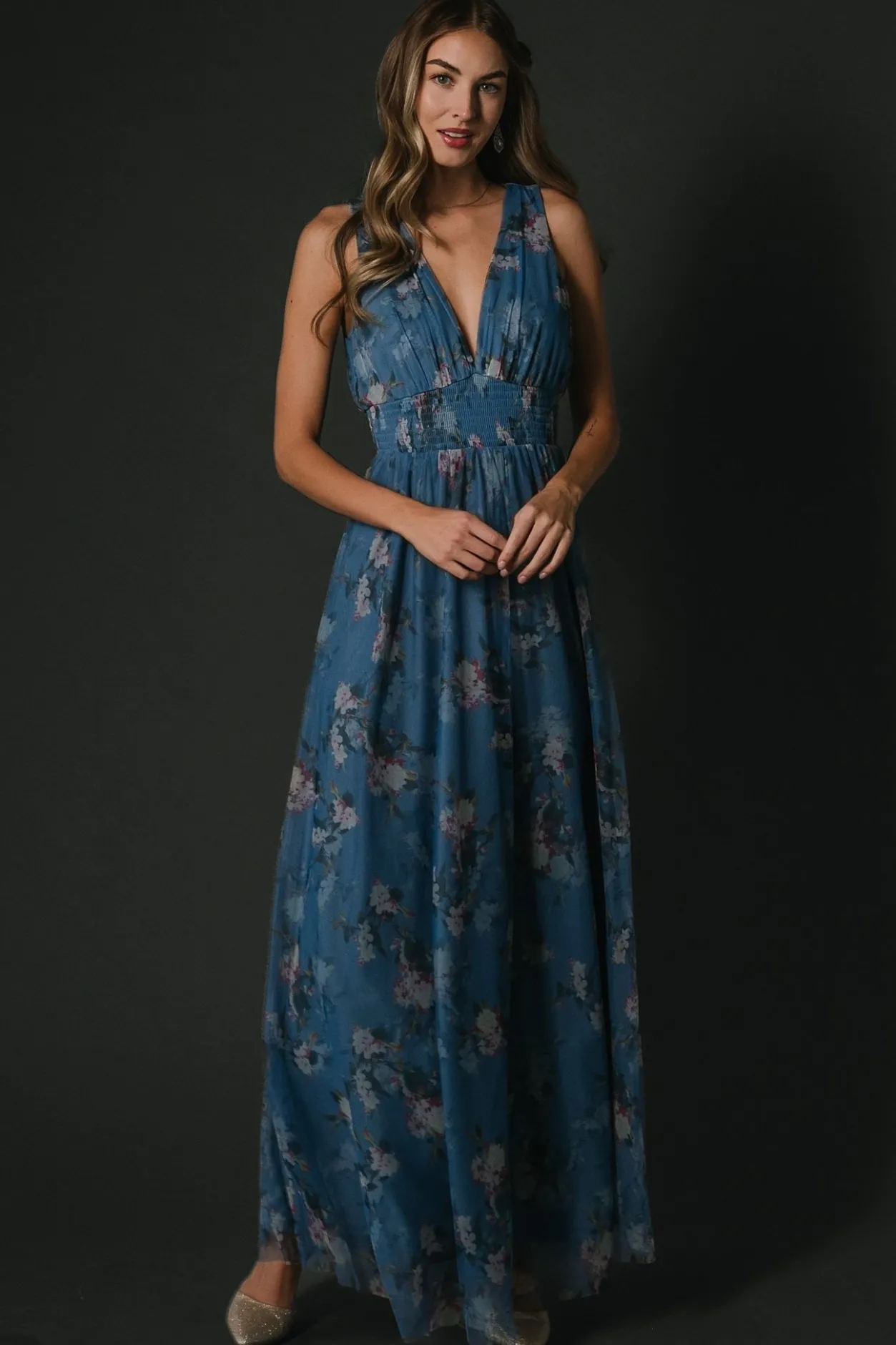 Discount Baltic Born Kamila Tulle Maxi Dress | Blue Multi Floral BlueMultiFloral