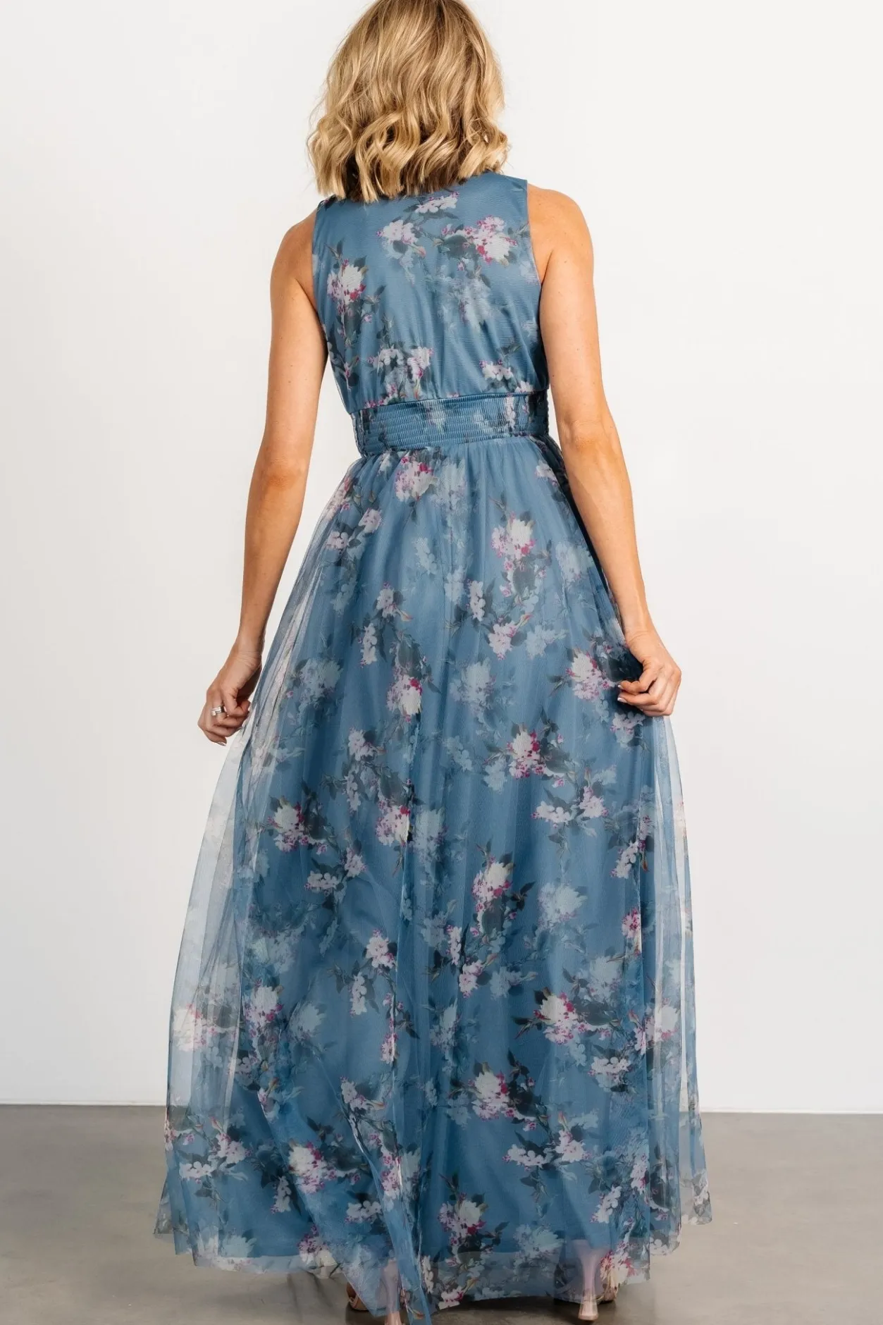 Discount Baltic Born Kamila Tulle Maxi Dress | Blue Multi Floral BlueMultiFloral