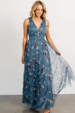 Discount Baltic Born Kamila Tulle Maxi Dress | Blue Multi Floral BlueMultiFloral