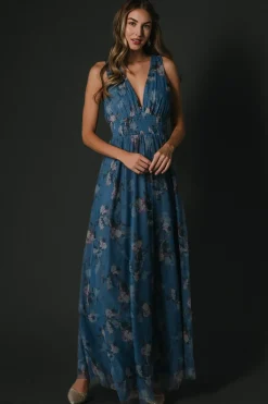 Discount Baltic Born Kamila Tulle Maxi Dress | Blue Multi Floral BlueMultiFloral