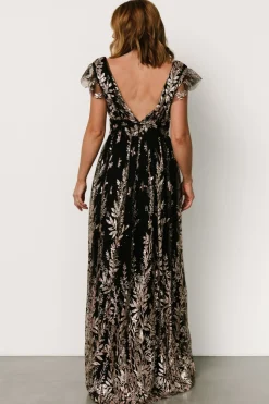 Fashion Baltic Born Karina Shimmer Gown | Black + Rose Gold Black+RoseGold