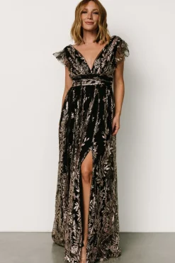 Fashion Baltic Born Karina Shimmer Gown | Black + Rose Gold Black+RoseGold