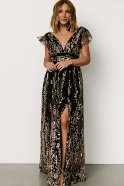 Fashion Baltic Born Karina Shimmer Gown | Black + Rose Gold Black+RoseGold