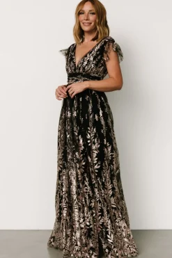 Fashion Baltic Born Karina Shimmer Gown | Black + Rose Gold Black+RoseGold