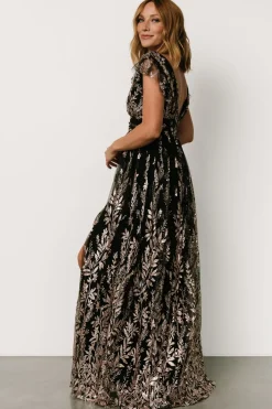 Fashion Baltic Born Karina Shimmer Gown | Black + Rose Gold Black+RoseGold