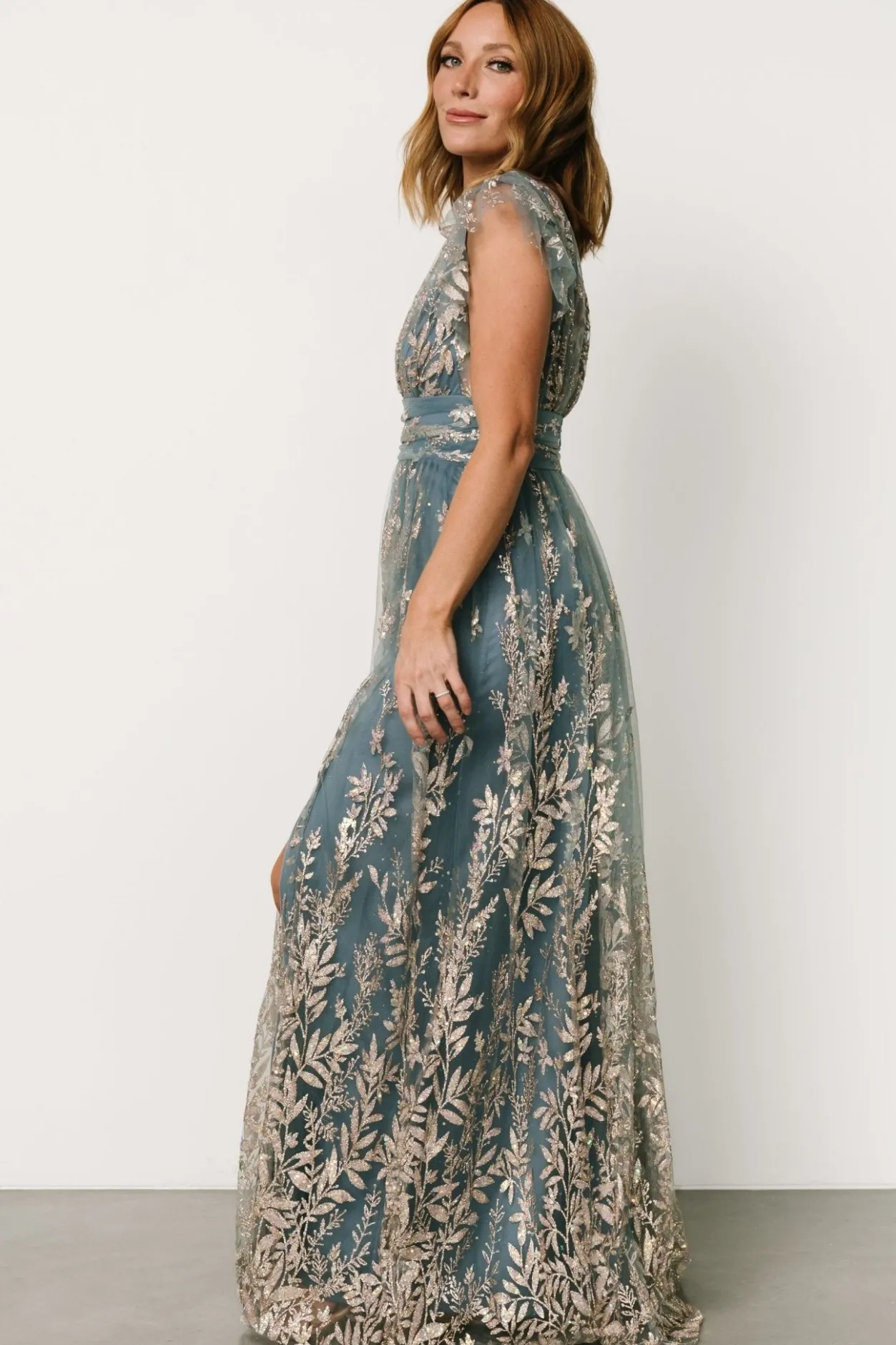 Online Baltic Born Karina Shimmer Gown | Blue + Rose Gold Blue+RoseGold