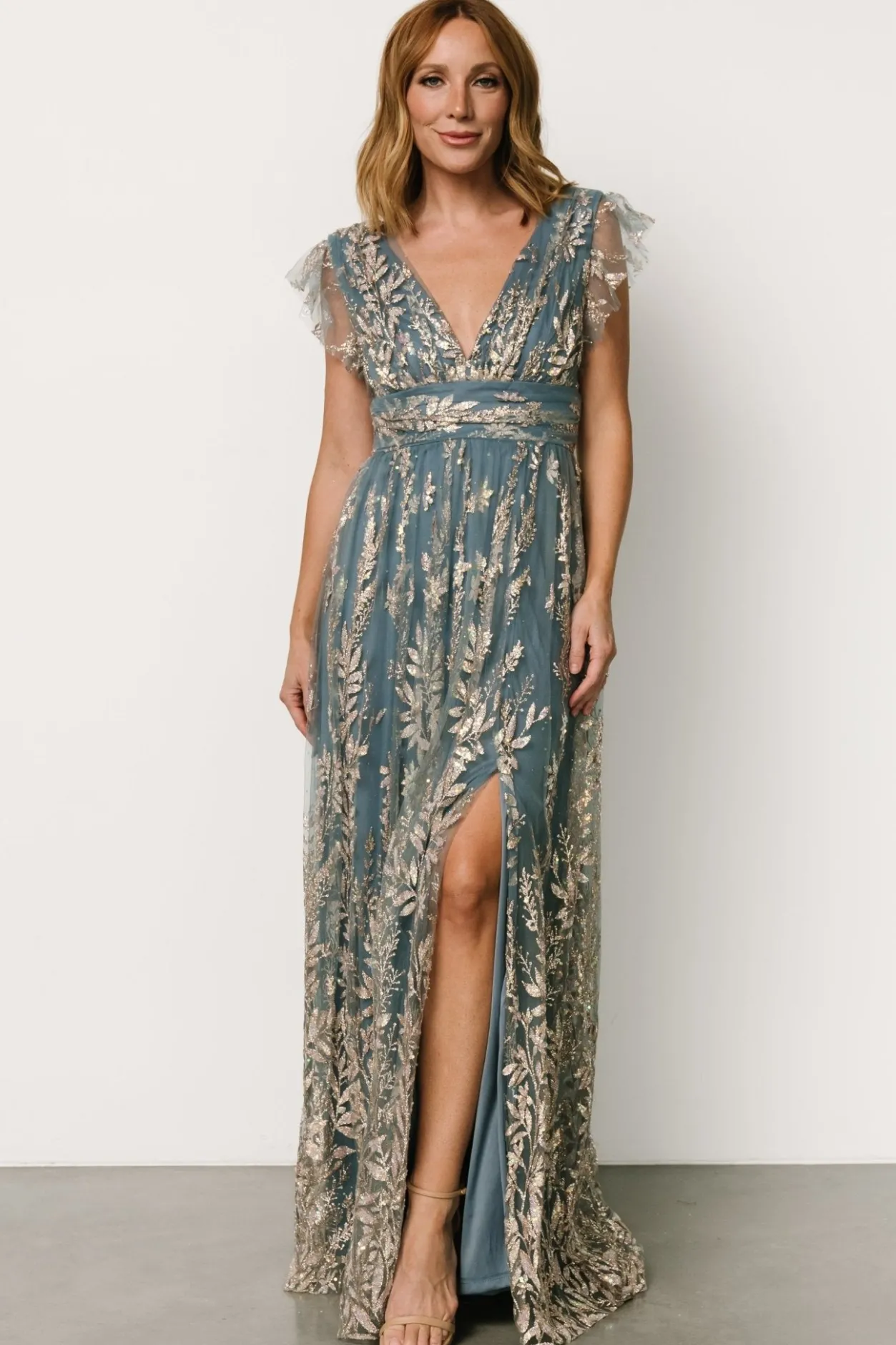 Online Baltic Born Karina Shimmer Gown | Blue + Rose Gold Blue+RoseGold