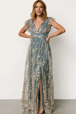 Online Baltic Born Karina Shimmer Gown | Blue + Rose Gold Blue+RoseGold