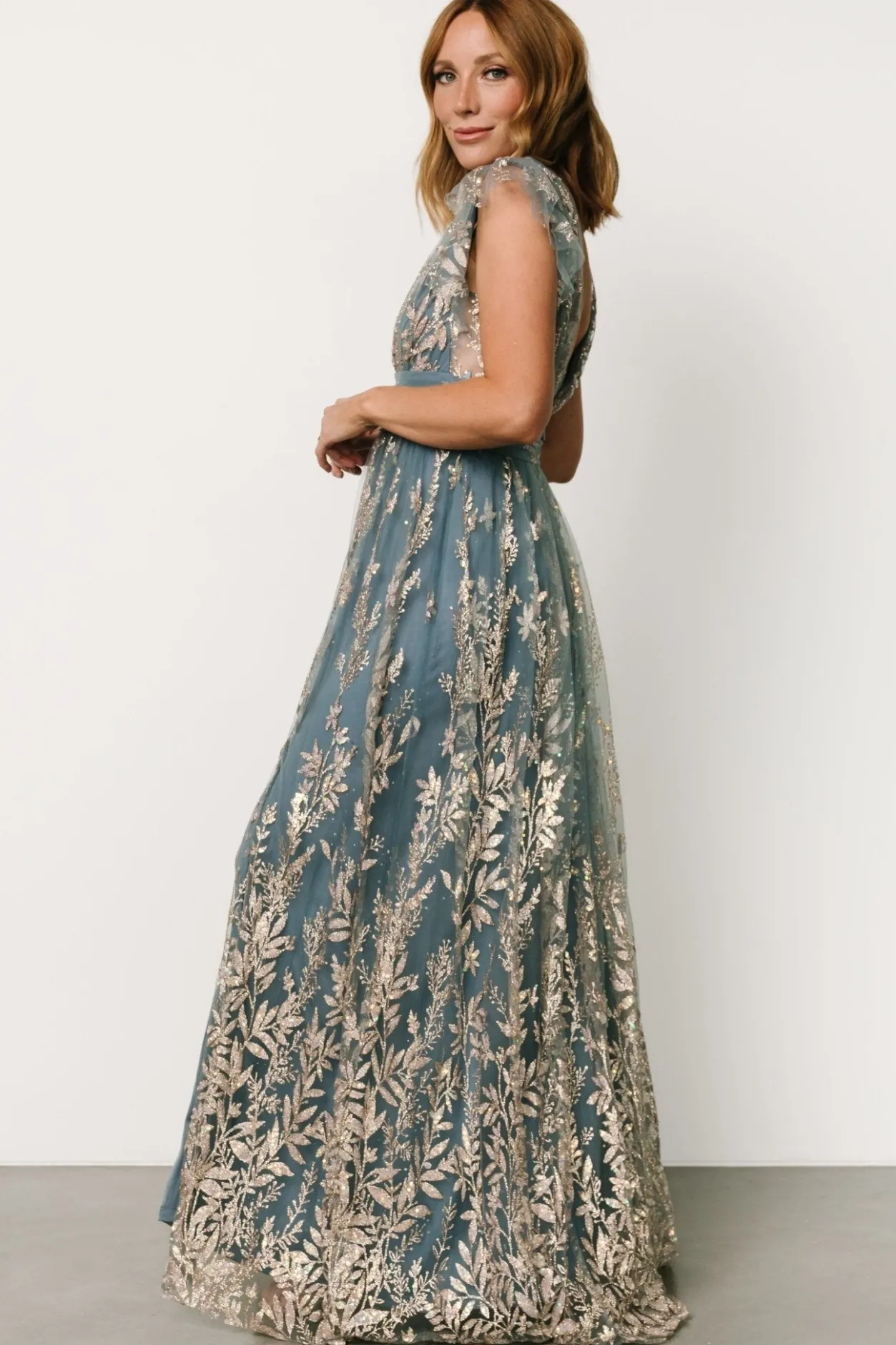 Online Baltic Born Karina Shimmer Gown | Blue + Rose Gold Blue+RoseGold