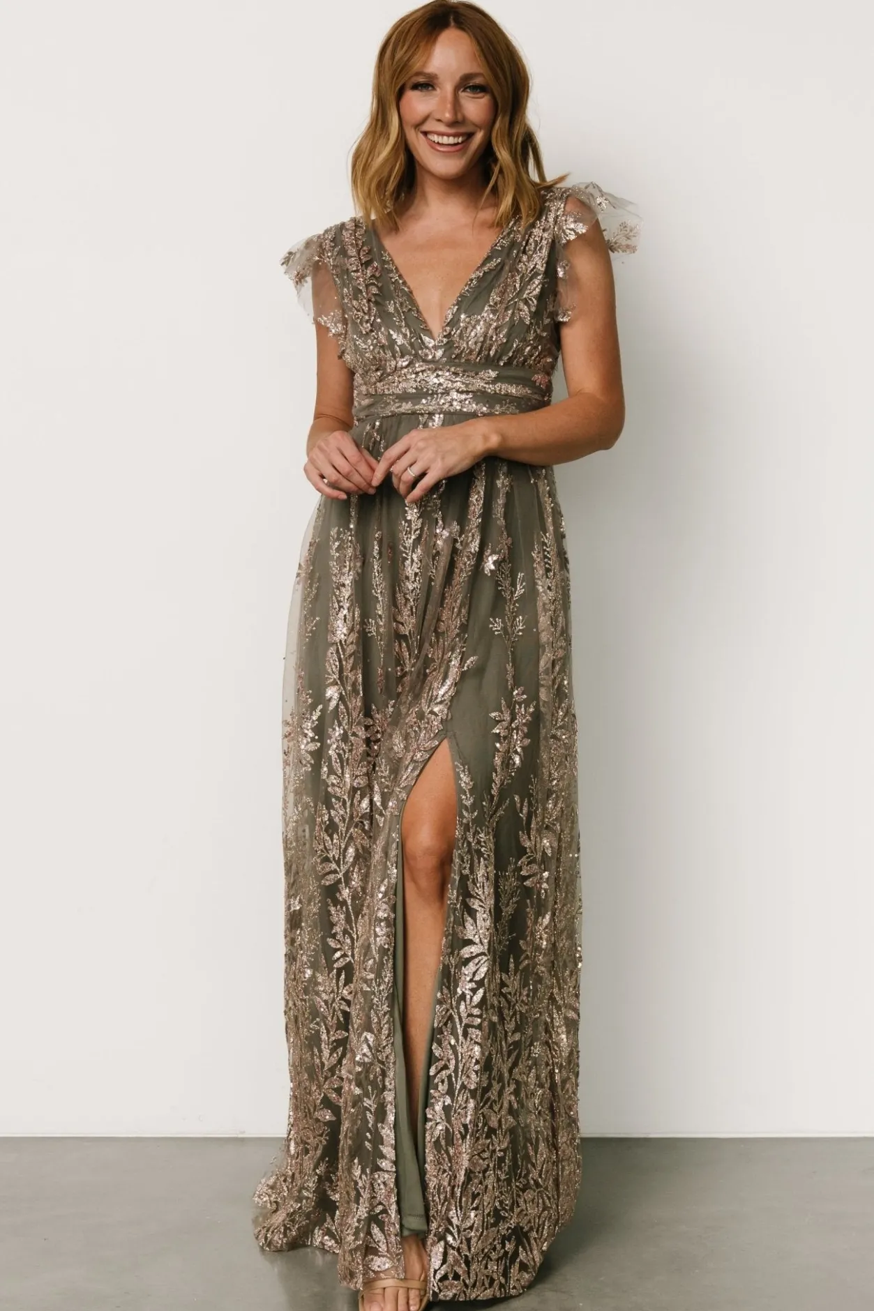 Fashion Baltic Born Karina Shimmer Gown | Eucalyptus + Rose Gold Eucalyptus+RoseGold