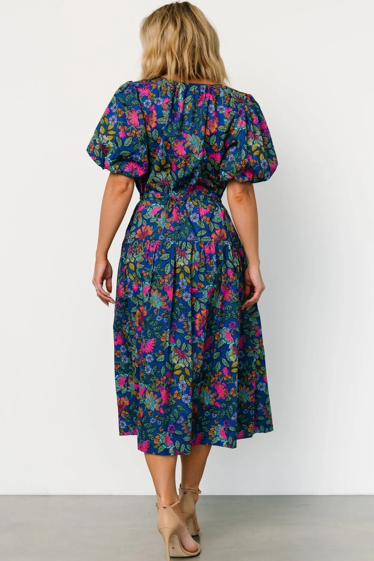 Best Baltic Born Karol Puff Sleeve Midi Dress | Blue Multi BlueMulti