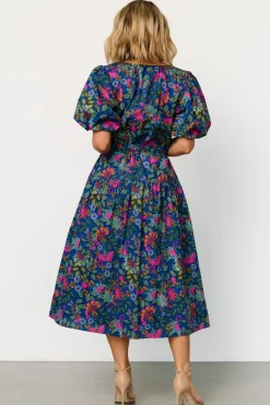 Best Baltic Born Karol Puff Sleeve Midi Dress | Blue Multi BlueMulti