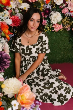 New Baltic Born Kasey Maxi Dress | Olive + Ivory Print Olive+IvoryPrint