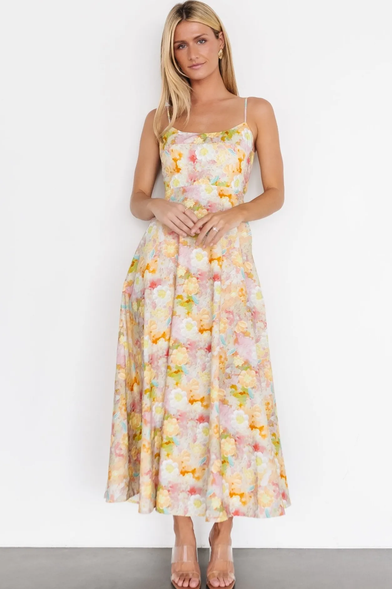 Fashion Baltic Born Katalina Back Tie Midi Dress | Pastel Multi PastelMulti