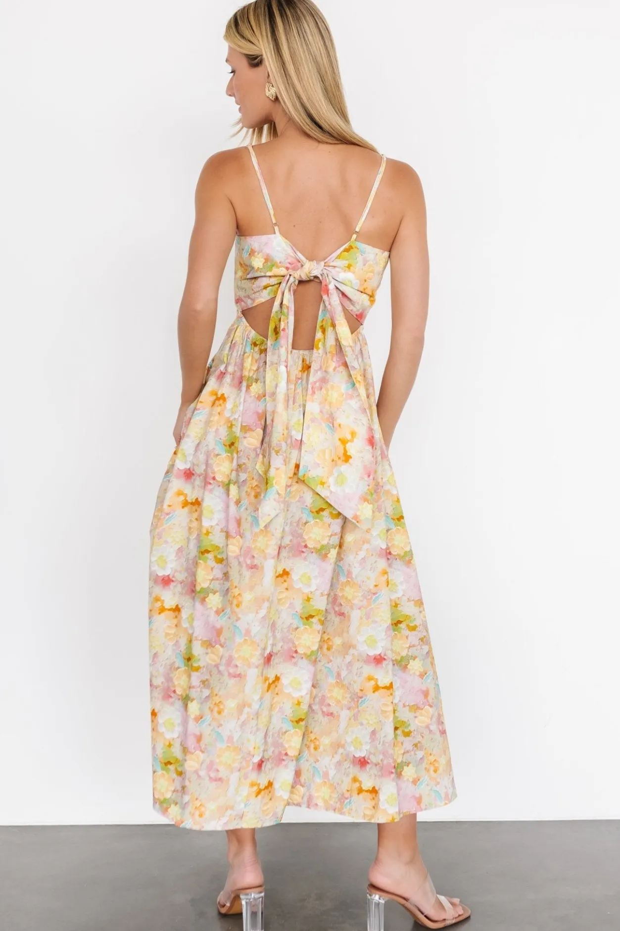 Fashion Baltic Born Katalina Back Tie Midi Dress | Pastel Multi PastelMulti