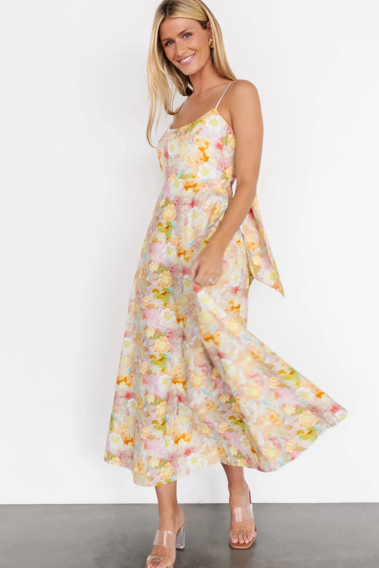 Fashion Baltic Born Katalina Back Tie Midi Dress | Pastel Multi PastelMulti