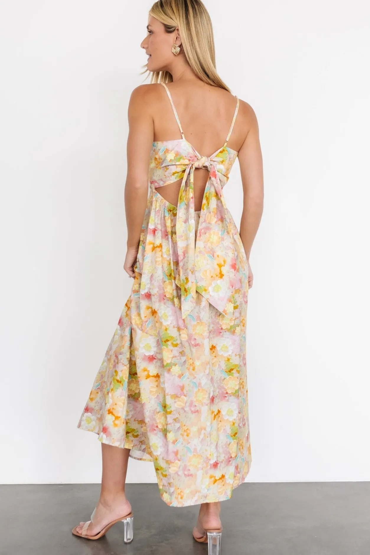 Fashion Baltic Born Katalina Back Tie Midi Dress | Pastel Multi PastelMulti