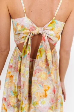 Fashion Baltic Born Katalina Back Tie Midi Dress | Pastel Multi PastelMulti