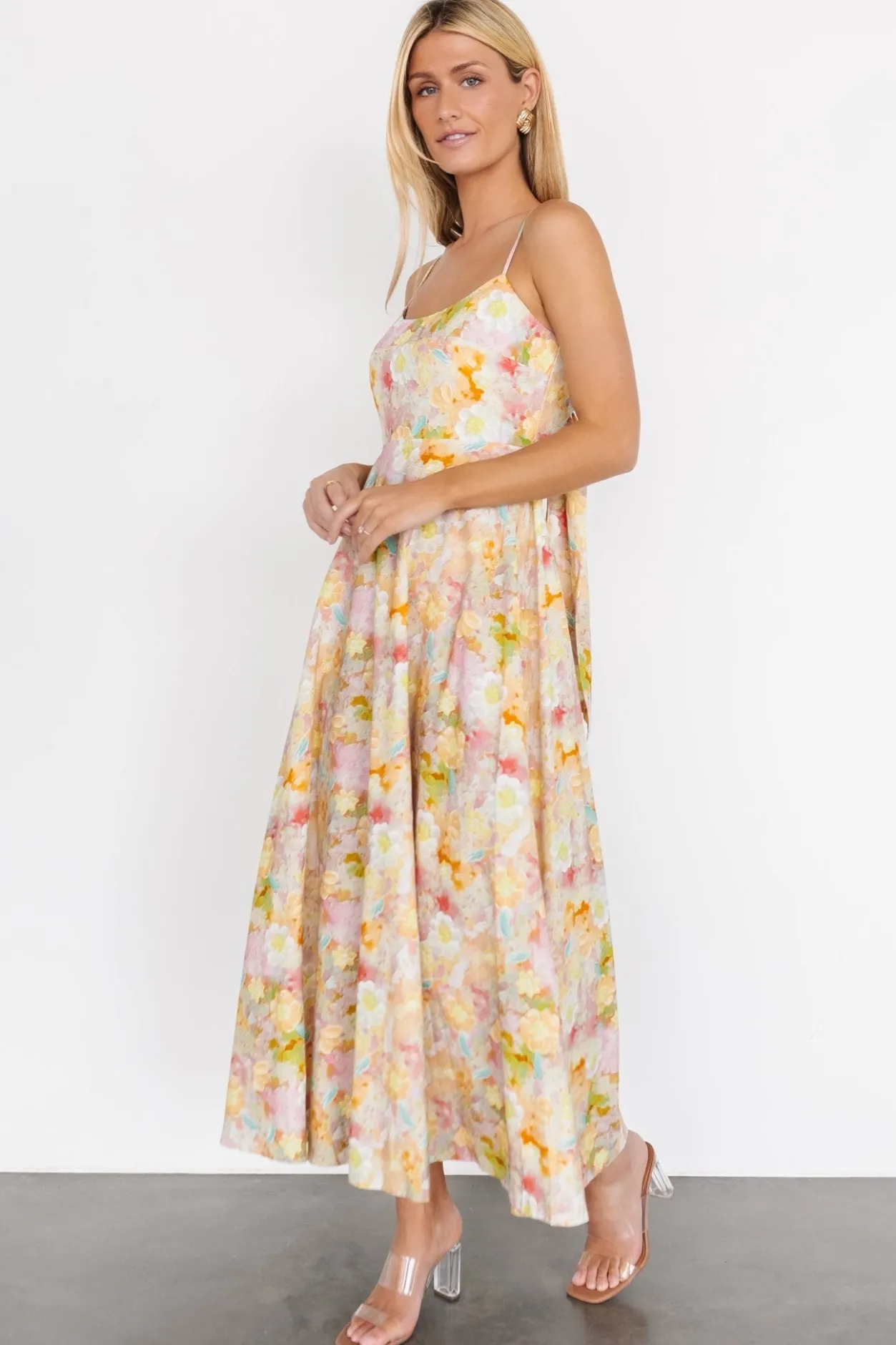 Fashion Baltic Born Katalina Back Tie Midi Dress | Pastel Multi PastelMulti