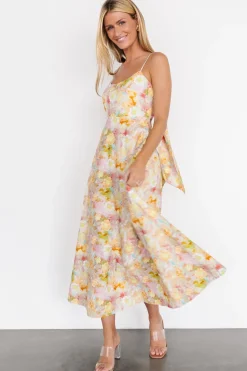 Fashion Baltic Born Katalina Back Tie Midi Dress | Pastel Multi PastelMulti