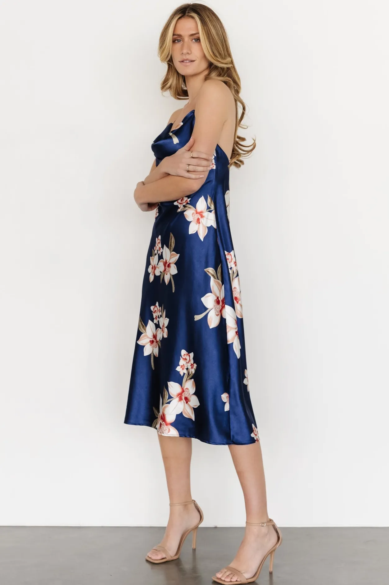 Sale Baltic Born Katarina Slip Midi Dress | Vintage Blue Floral VintageBlueFloral