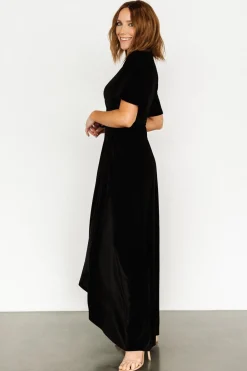 Outlet Baltic Born Katelyn Velvet Maxi Wrap Dress | Black