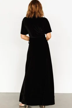 Outlet Baltic Born Katelyn Velvet Maxi Wrap Dress | Black