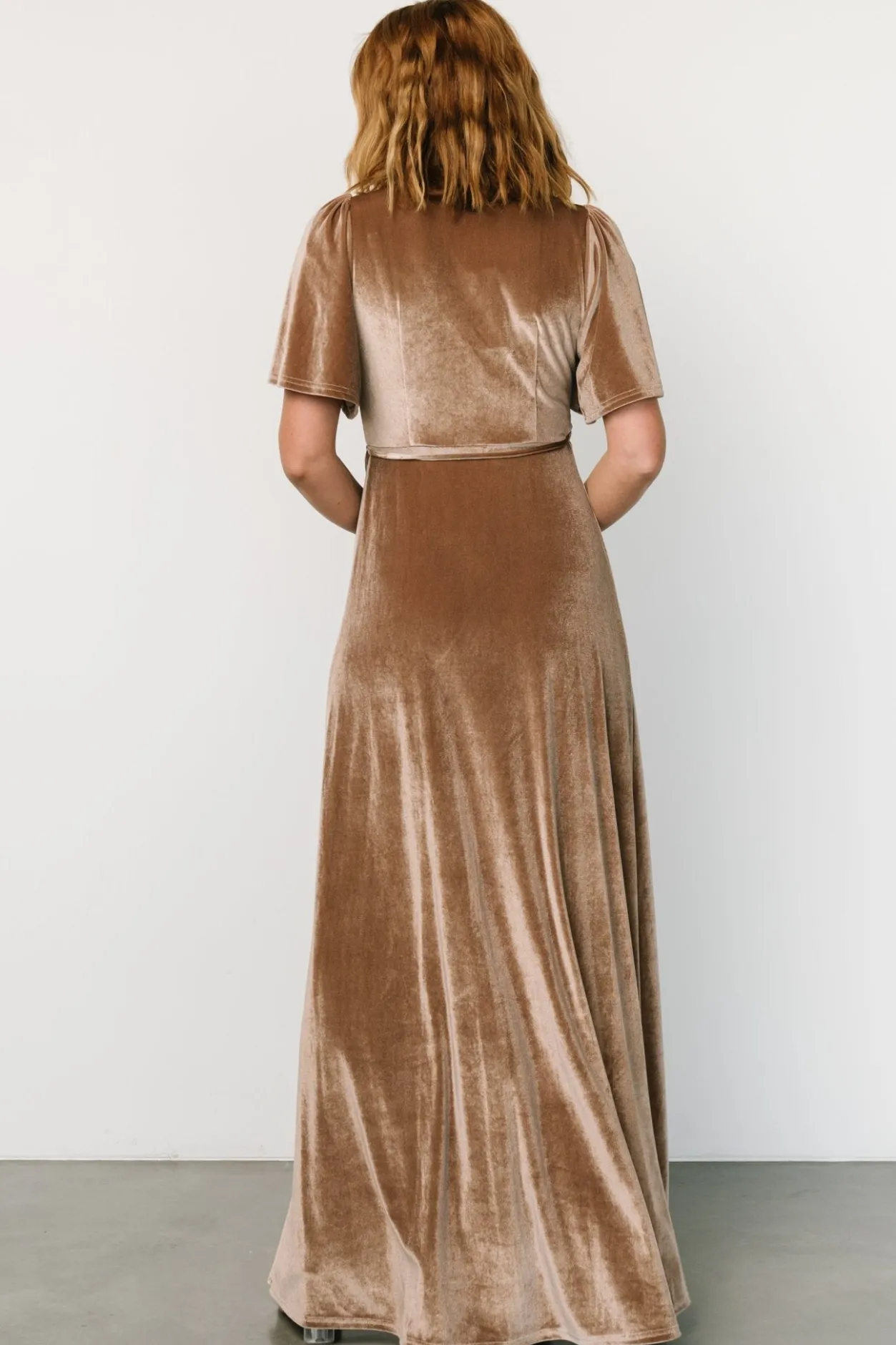 Online Baltic Born Katelyn Velvet Maxi Wrap Dress | Taupe