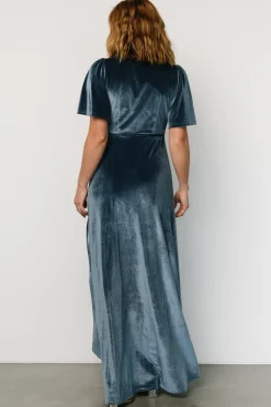 Best Baltic Born Katelyn Velvet Maxi Wrap Dress | Blue