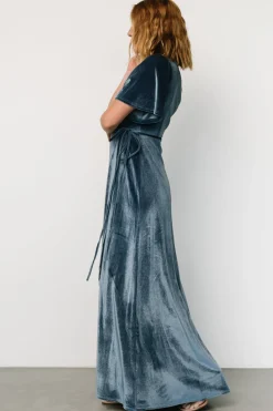Best Baltic Born Katelyn Velvet Maxi Wrap Dress | Blue