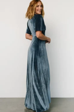 Best Baltic Born Katelyn Velvet Maxi Wrap Dress | Blue