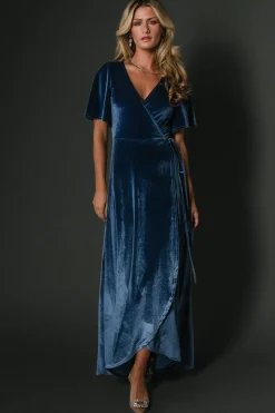 Best Baltic Born Katelyn Velvet Maxi Wrap Dress | Blue