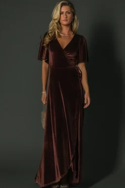 Best Baltic Born Katelyn Velvet Maxi Wrap Dress | Clove