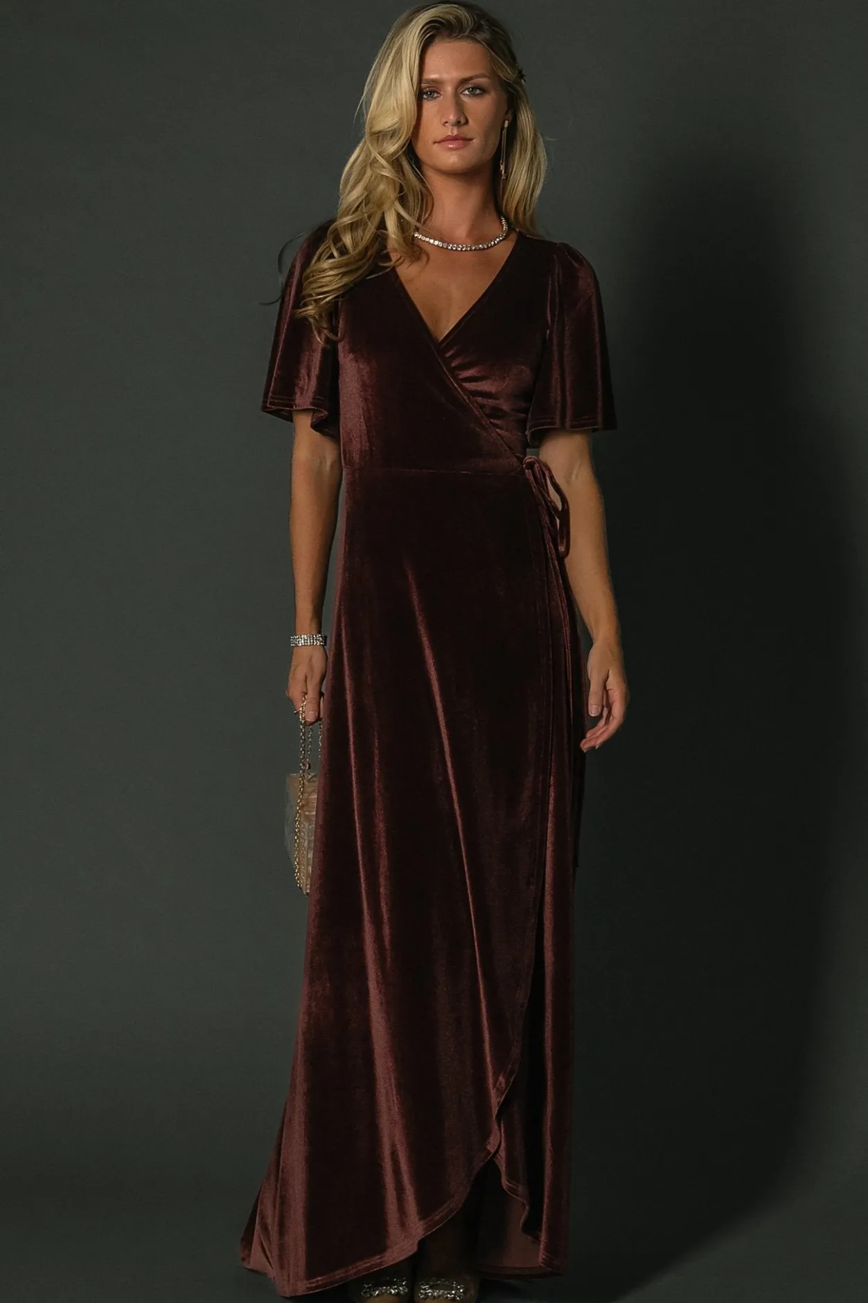 Best Baltic Born Katelyn Velvet Maxi Wrap Dress | Clove