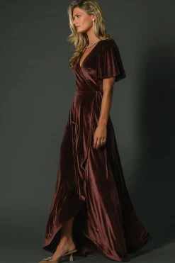 Best Baltic Born Katelyn Velvet Maxi Wrap Dress | Clove