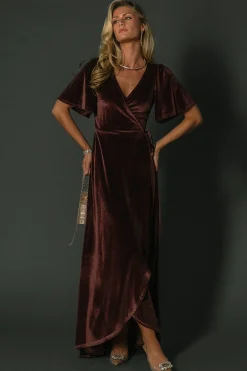 Best Baltic Born Katelyn Velvet Maxi Wrap Dress | Clove