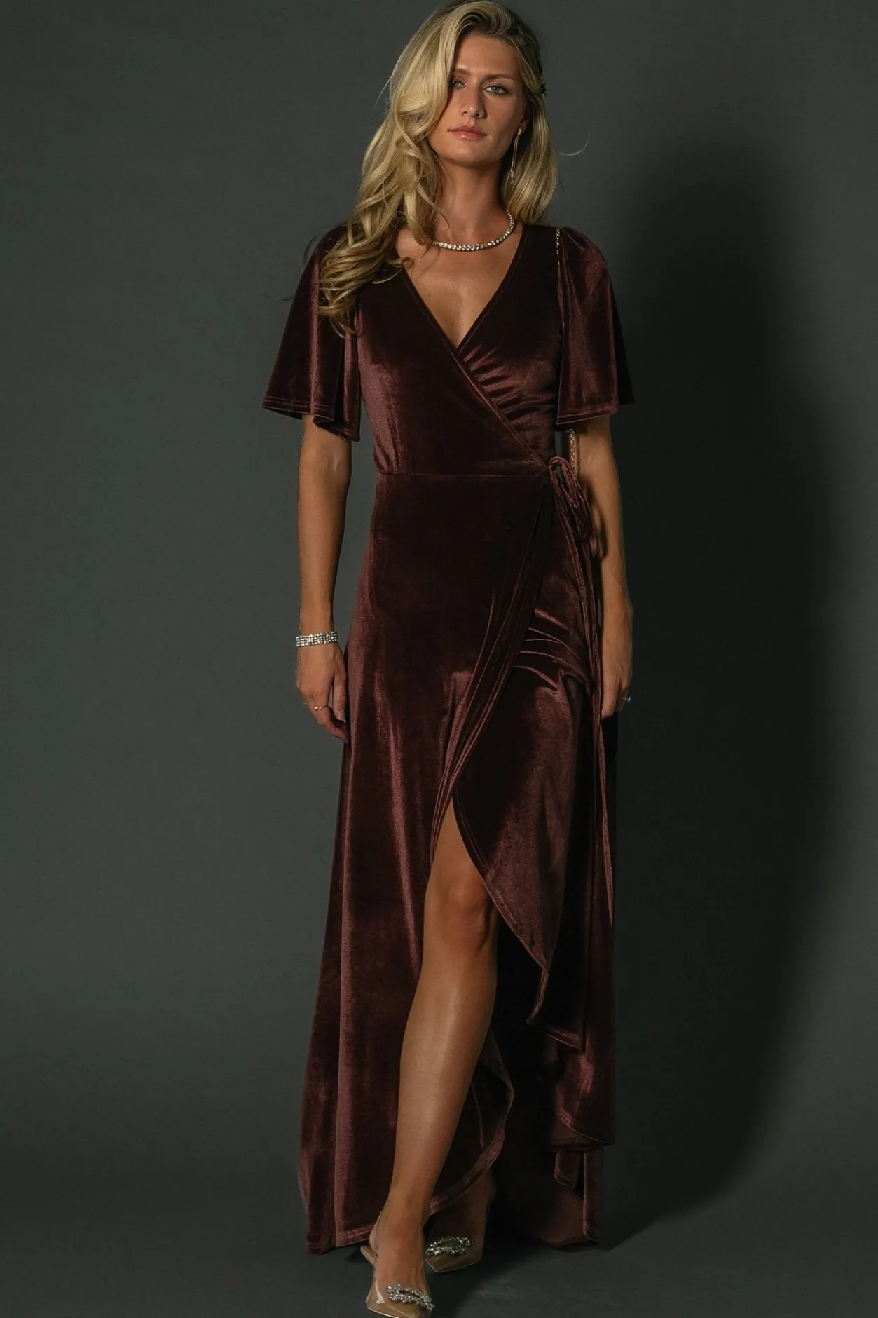 Best Baltic Born Katelyn Velvet Maxi Wrap Dress | Clove
