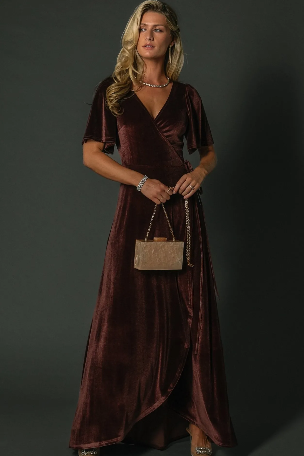 Best Baltic Born Katelyn Velvet Maxi Wrap Dress | Clove