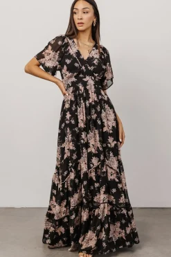 Hot Baltic Born Katherine Maxi Dress | Black + Blush Floral Black+BlushFloral