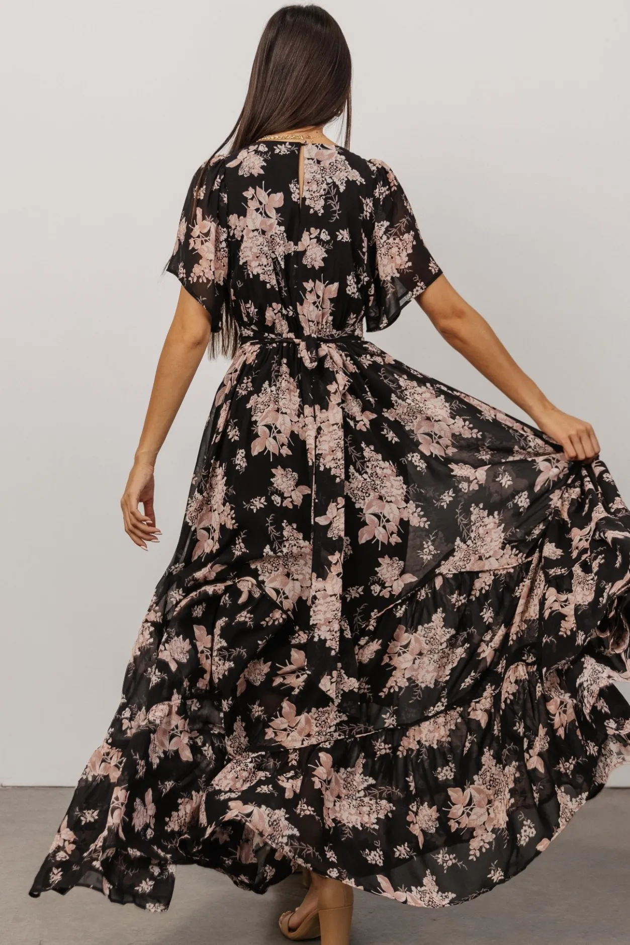 Hot Baltic Born Katherine Maxi Dress | Black + Blush Floral Black+BlushFloral