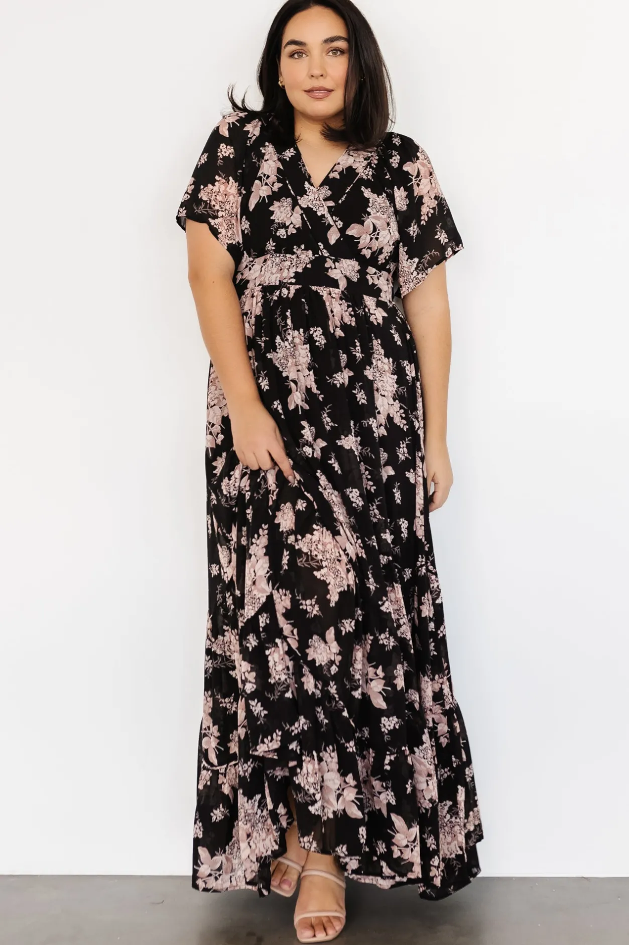 Hot Baltic Born Katherine Maxi Dress | Black + Blush Floral Black+BlushFloral