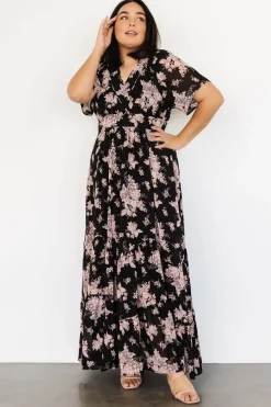 Hot Baltic Born Katherine Maxi Dress | Black + Blush Floral Black+BlushFloral