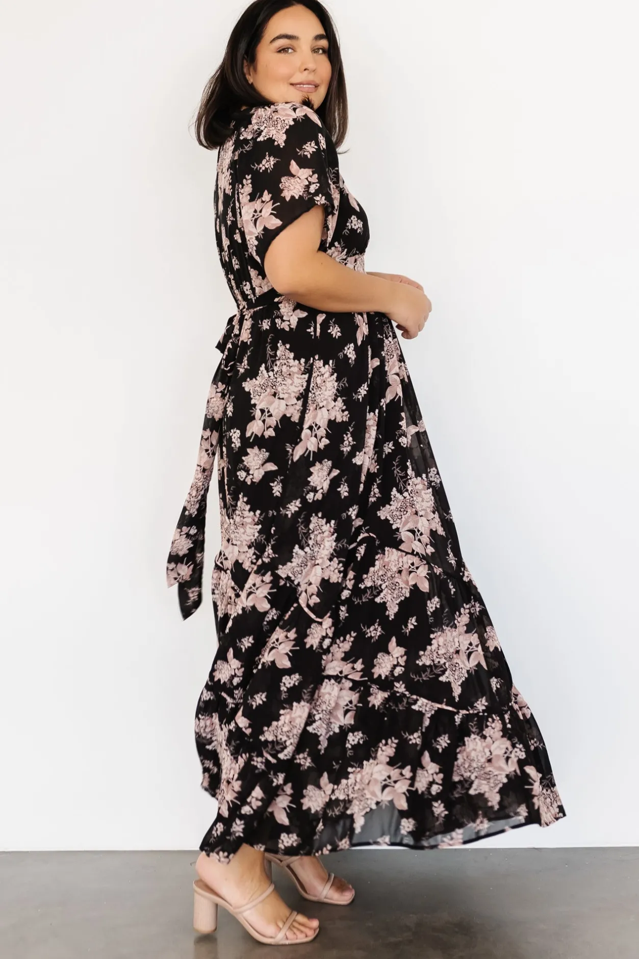 Hot Baltic Born Katherine Maxi Dress | Black + Blush Floral Black+BlushFloral