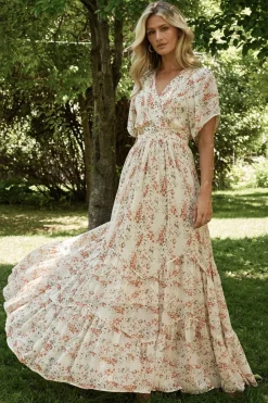 Hot Baltic Born Katherine Maxi Dress | Cream + Rust Floral Cream+RustFloral