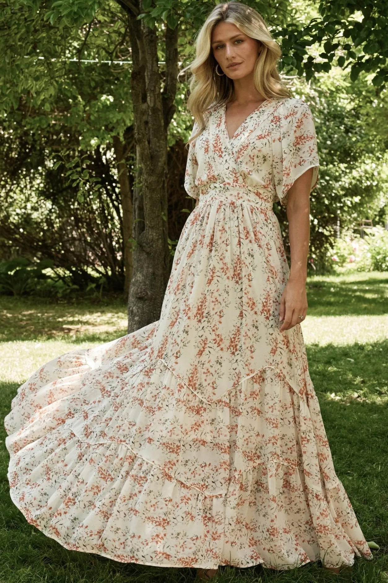 Hot Baltic Born Katherine Maxi Dress | Cream + Rust Floral Cream+RustFloral