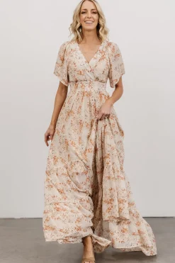 Hot Baltic Born Katherine Maxi Dress | Cream + Rust Floral Cream+RustFloral